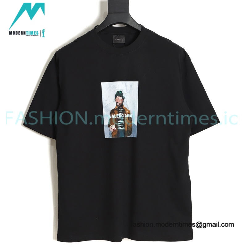 Balenciaga - Corri Digital Oil Painting Printed Short Sleeve T-shirt Balenciaga - Corri Digital Oil Painting Printed Short Sleeve T-shirt